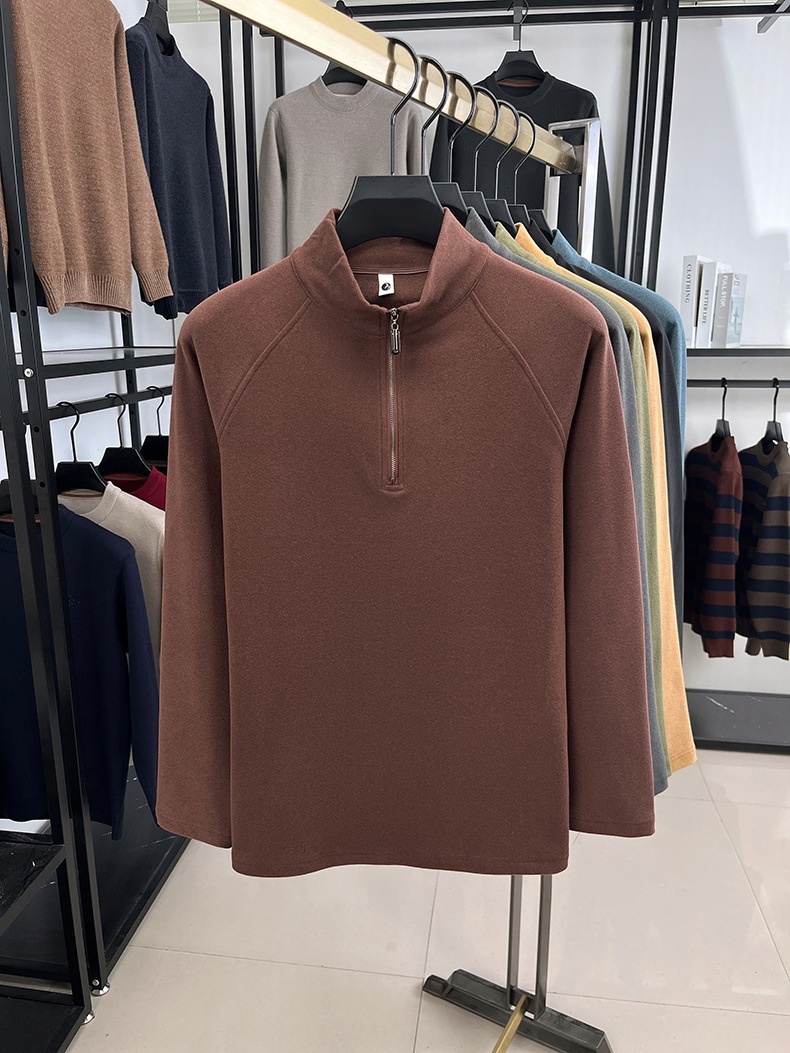 Thermounterwäsche für Jungen und Herren, Größe S, trendiges und vielseitiges Oberteil für Herbst und Winter, Stehkragen, halber Reißverschluss, lange Ärmel, Derong_voghion.com