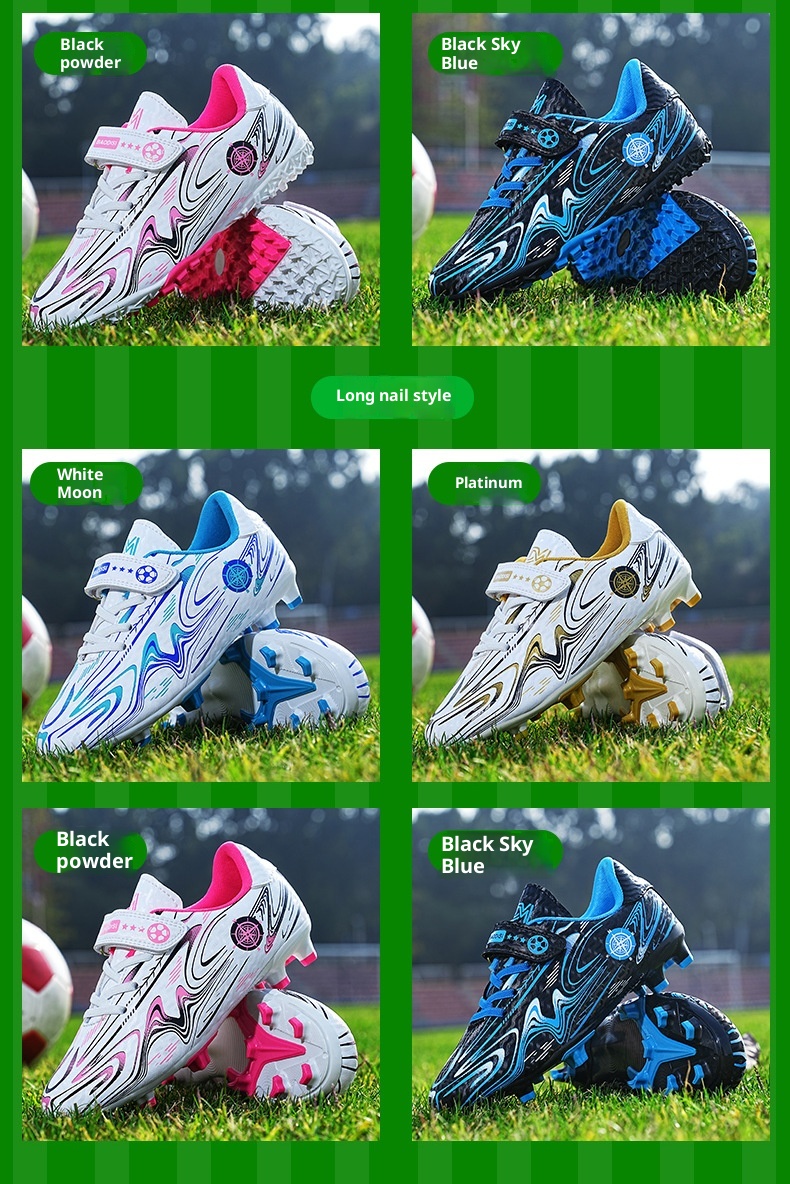 ShoeGlobe Children's Soccer Boys Velcro Sports For Older Kids And Elementary School Students Long Cleats Grass Field Practical_voghion.com