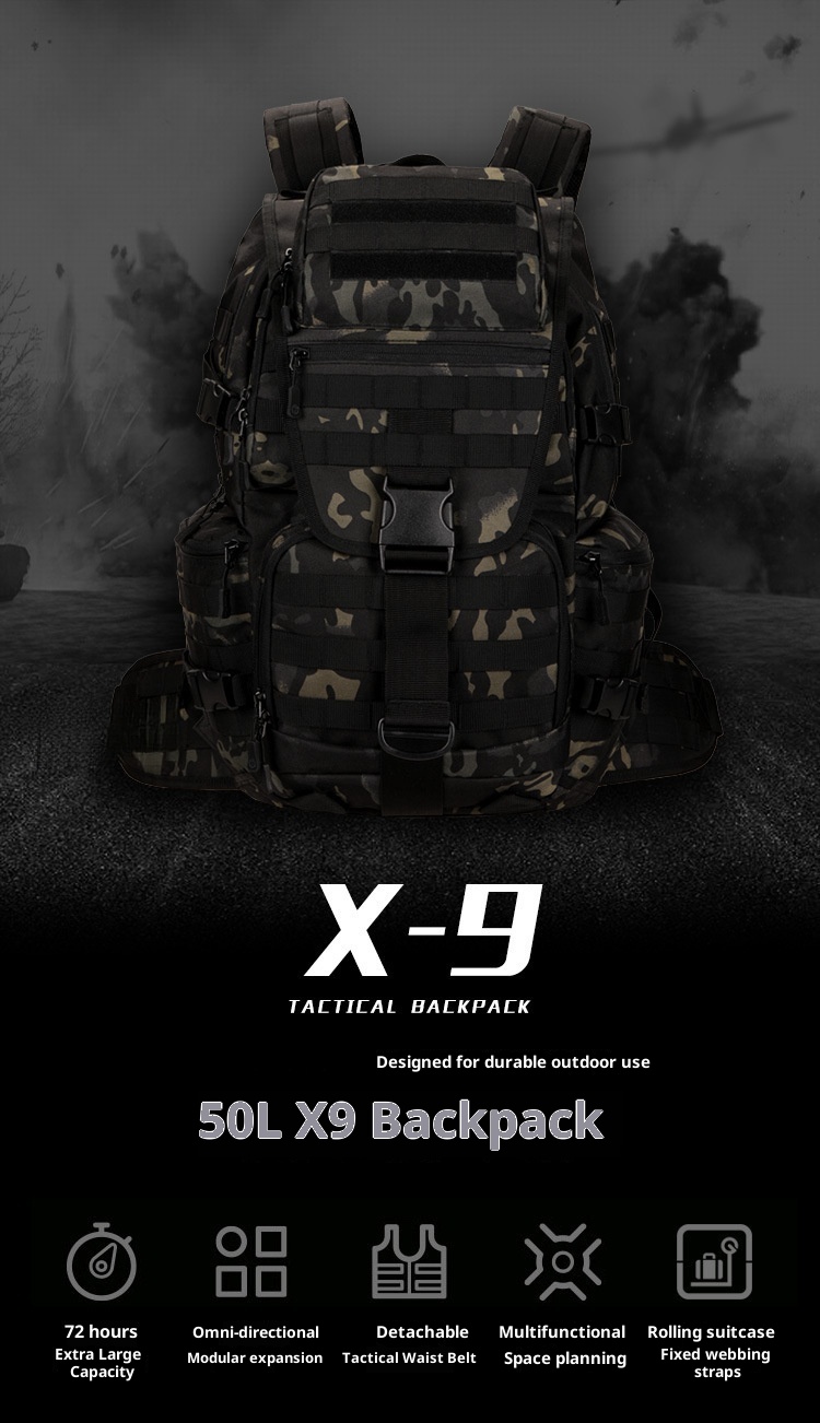 ActiveGo Pathfinder X9 Herren Doppelschulterrucksack Sport Reise Wandern Klettern Großer Fassungsvermögen Outdoor-Ausrüstung_voghion.com