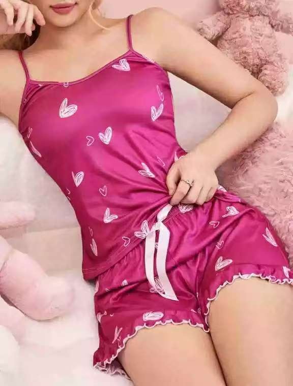 ChicShe European And American Cross-Border Camisole Shorts Plus Large Size Fat Lady Pajamas Homewear Set Casual Loose_voghion.com