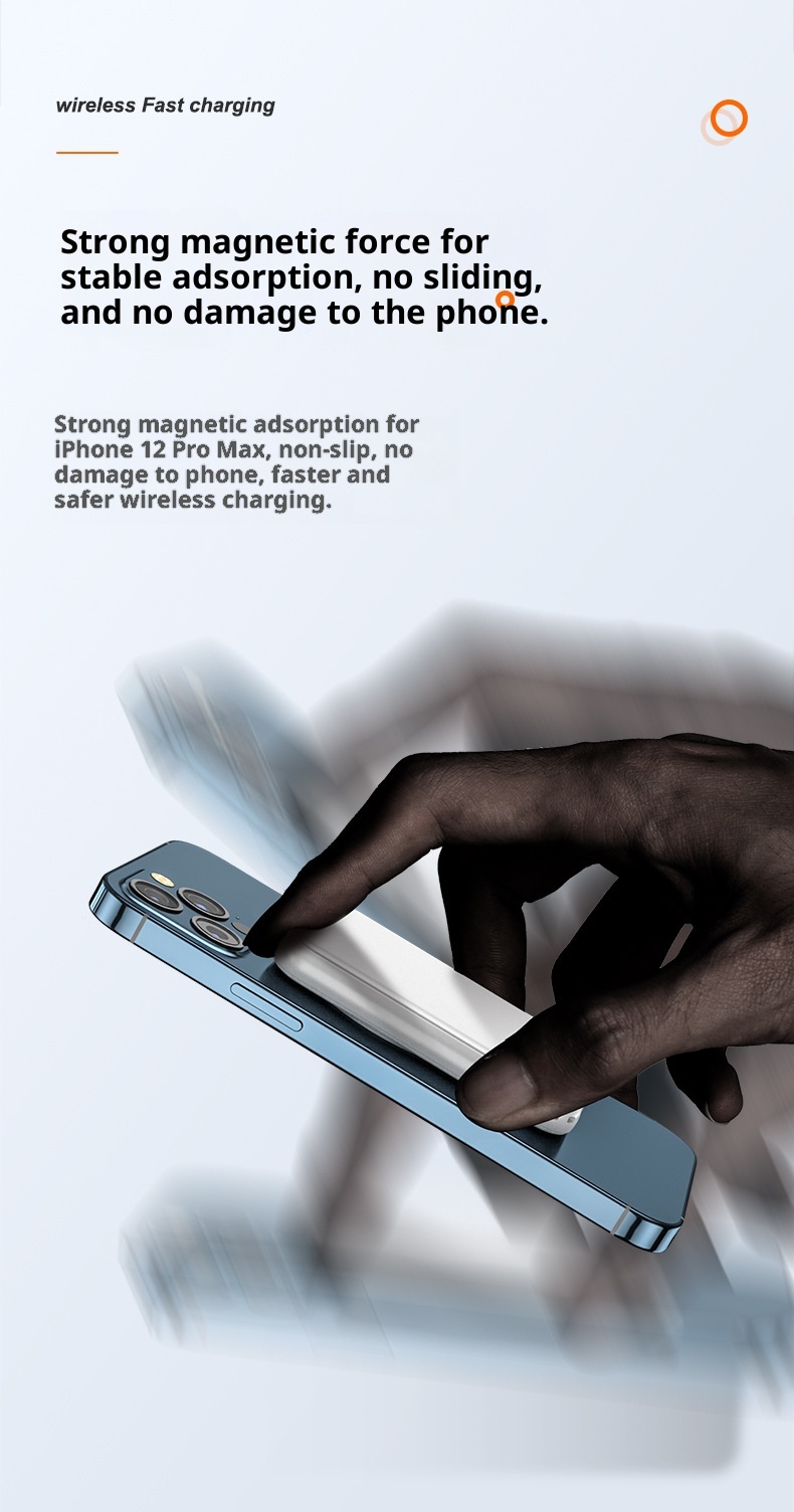 Techglobe 5000mAh Magnetische Powerbank mit Clip, tragbare mobile Stromversorgung, kreatives Geschenk, individuell anpassbar, Großhandel_voghion.com