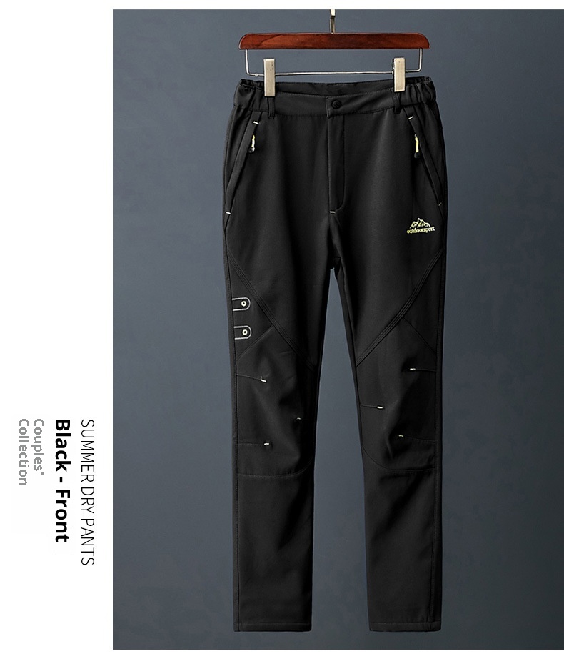 001 Zimowe spodnie sportowe typu softshell do uprawiania sportów na świeżym powietrzu dla mężczyzn i kobiet, wiatroszczelne, ciepłe spodnie turystyczne, styl dla par, podszyte polarem i pogrubione_voghion.com
