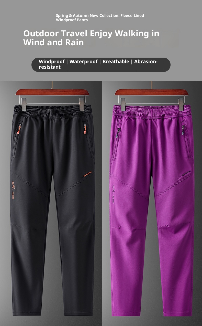 001 Men's Softshell Autumn Winter Lined Outdoor Windpr Waterpr Fleece Skiing Plus Size Warm Hiking Pants Women_voghion.com