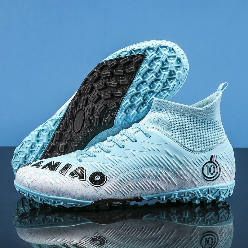 Chaussures montantes ShoeGlobe Cross-Border grandes tailles, crampons longs cassés, pour le football et l'entraînement sur gazon synthétique, antidérapantes._voghion.com