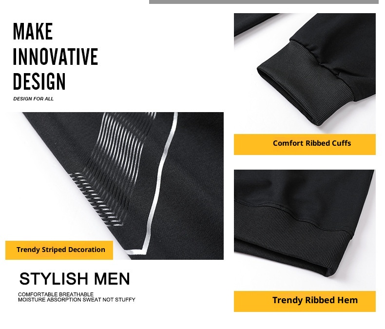 001 Trendiges Winter-Zweiteiler-Set, lässiger Sportanzug für Frühling und Herbst, Herren-Sweatshirt mit Rundhalsausschnitt_voghion.com