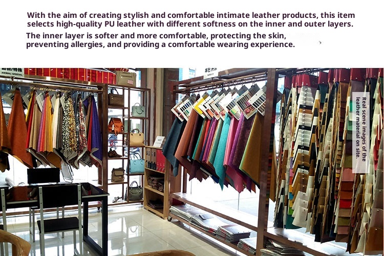 LuvBox LoveRing Love Ring Sexy Collar Leash PU Leather Neck Sleeve Female Slave Flirting Bondage Supplies Adult Toys_voghion.com