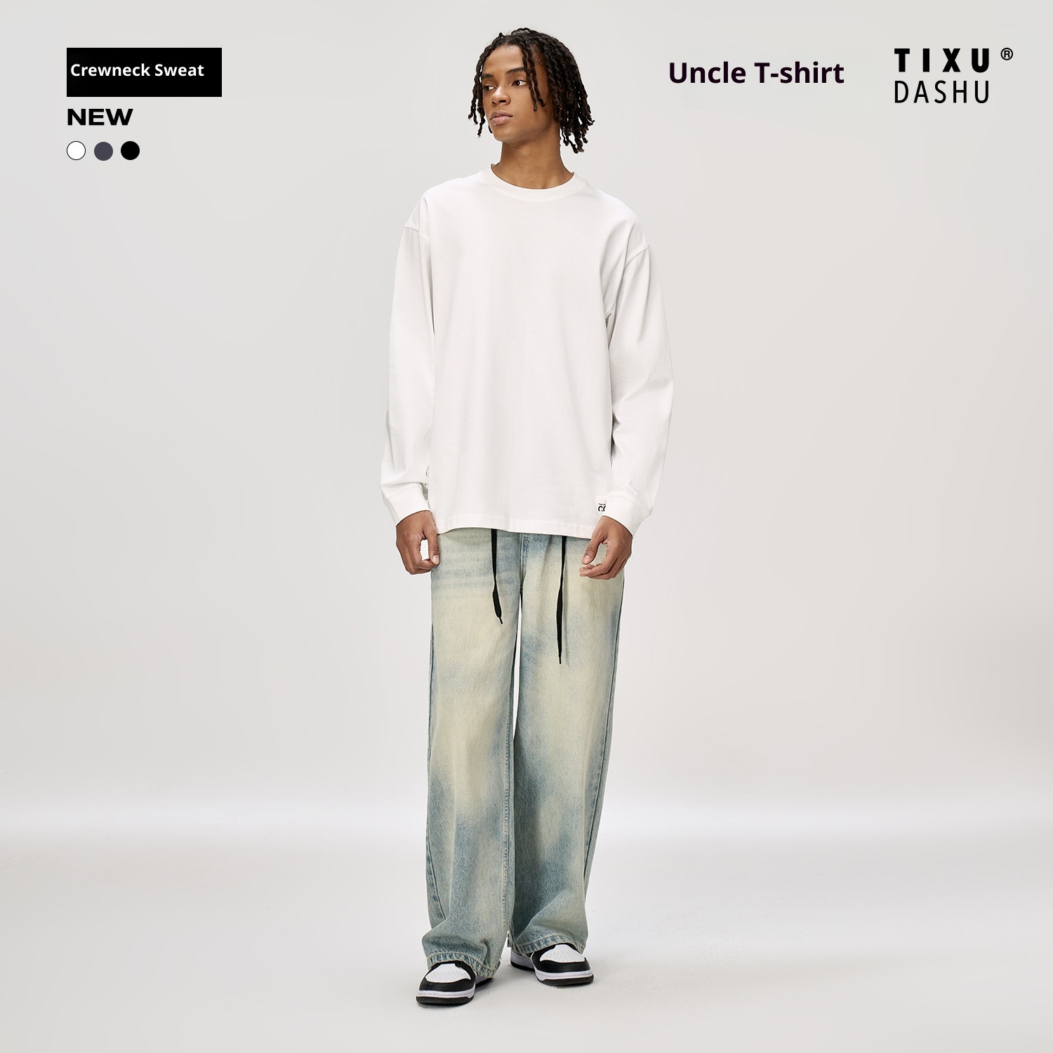 boy Vintage Pure Cotton Style Long Sleeve T-Shirt For Men 260 Trendy Brand Crew Neck Sweatshirt Fit 260g European And_voghion.com