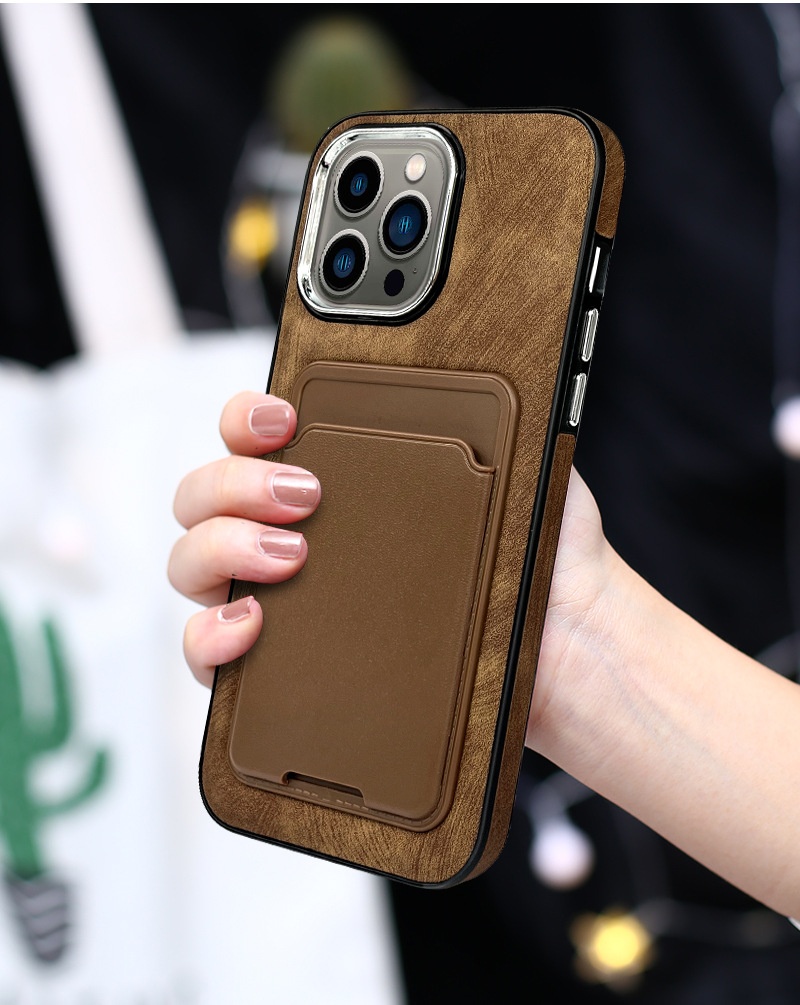 TechGlobe Compatible With Phone IPhone 14 Pro Holder Leather Case 16 Back Card 15 Max Shockproof_voghion.com