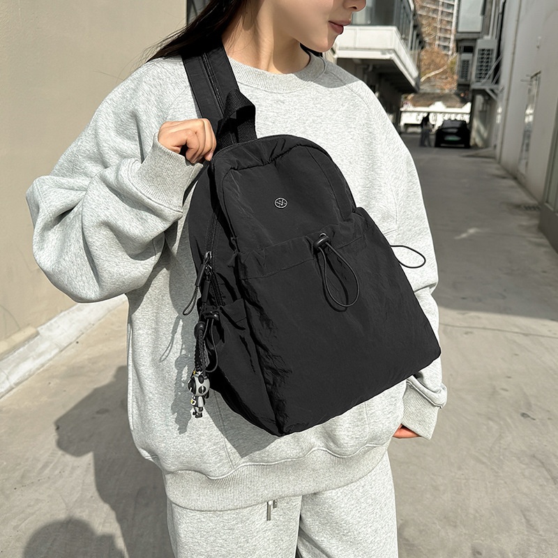 Sac à dos de randonnée ActiveGo style japonais couleur unie pour femme, sac à dos décontracté, sac de sport léger pour courts séjours et excursions._voghion.com