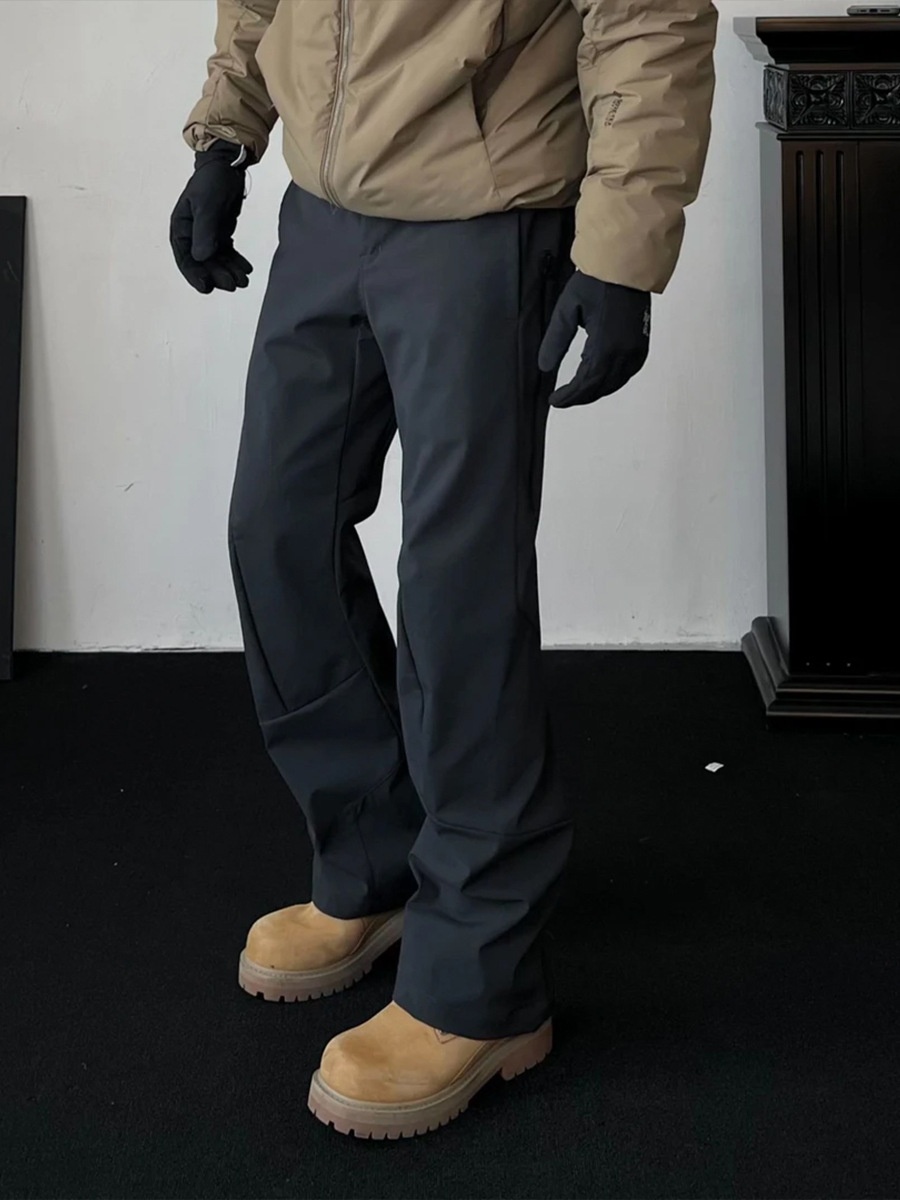 001 Botas de esquí Macai de primavera y otoño, resistentes, de tres capas, para exteriores, de pierna recta, ligeramente anchas, estilo deportivo informal._voghion.com