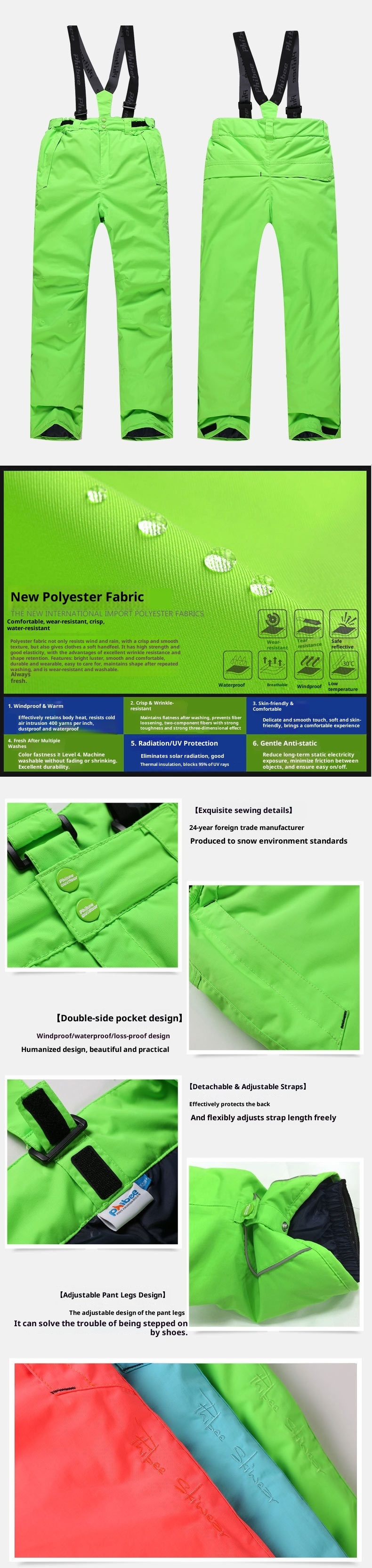 001 Cross-Border E-commerce PHIBEE Baby Elephant Children's Ski Suit Thickened Foreign Trade Jacket And Pants Set_voghion.com