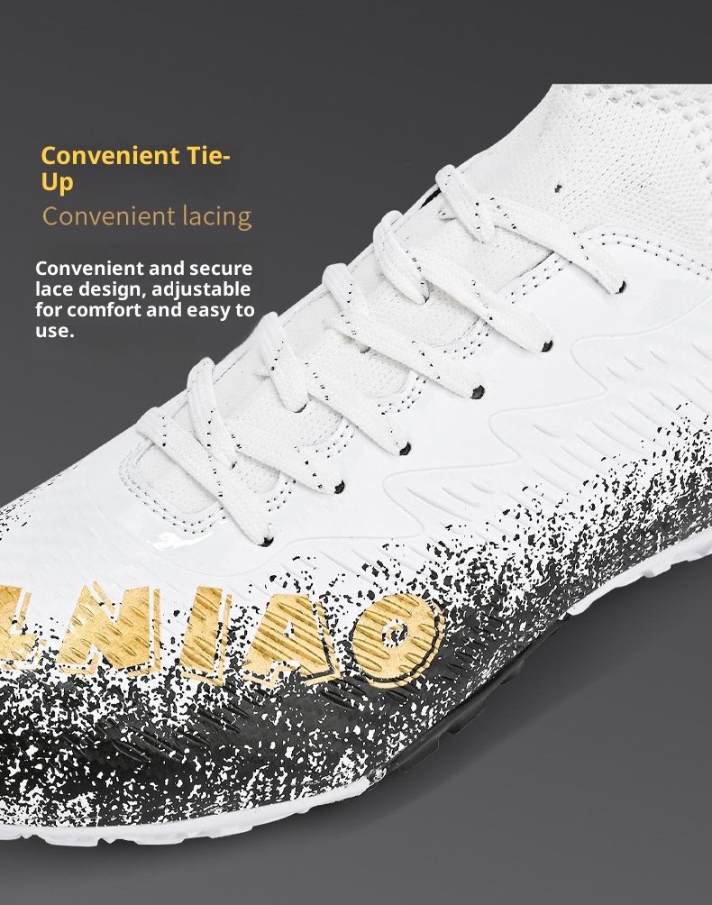 Chaussures montantes ShoeGlobe Cross-Border grandes tailles, crampons longs cassés, pour le football et l'entraînement sur gazon synthétique, antidérapantes._voghion.com