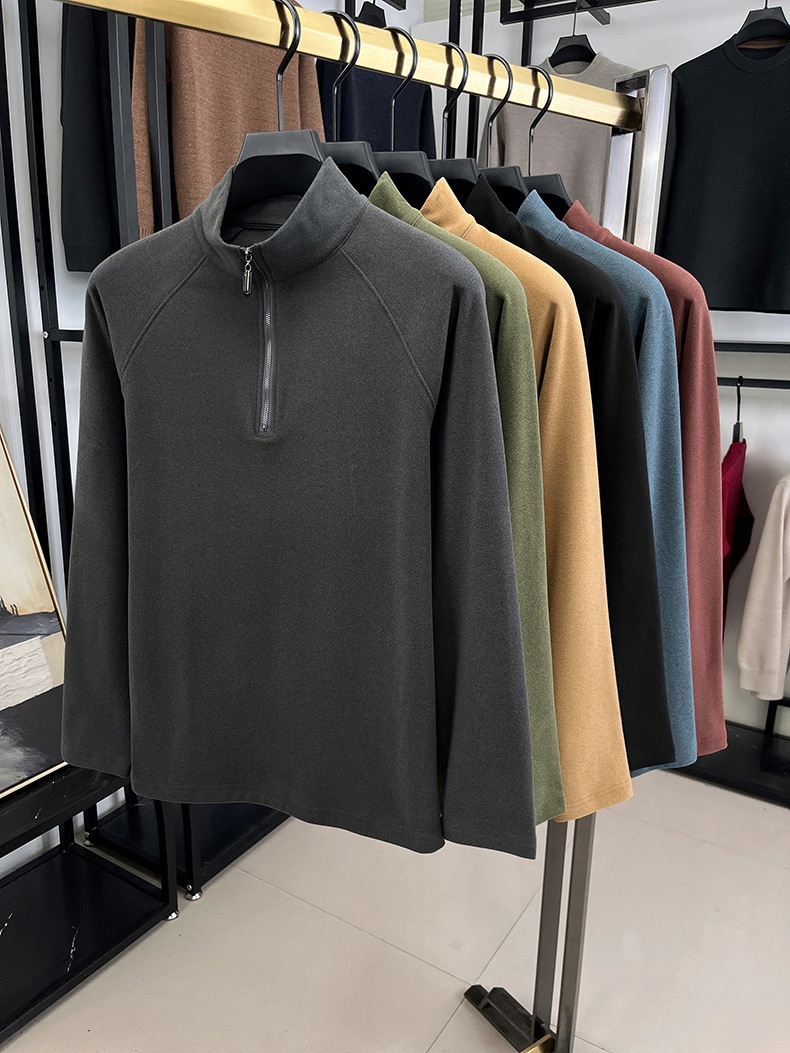 Thermounterwäsche für Jungen und Herren, Größe S, trendiges und vielseitiges Oberteil für Herbst und Winter, Stehkragen, halber Reißverschluss, lange Ärmel, Derong_voghion.com