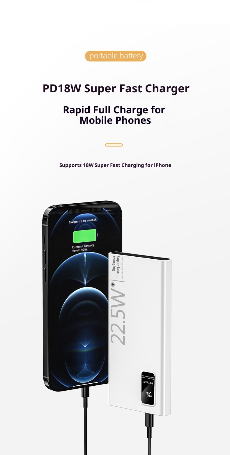 techglobe Powerbank mit bidirektionaler Schnellladefunktion (22,5 W/20 W, 20000 mAh) – Original-Ladegerät, tragbar_voghion.com