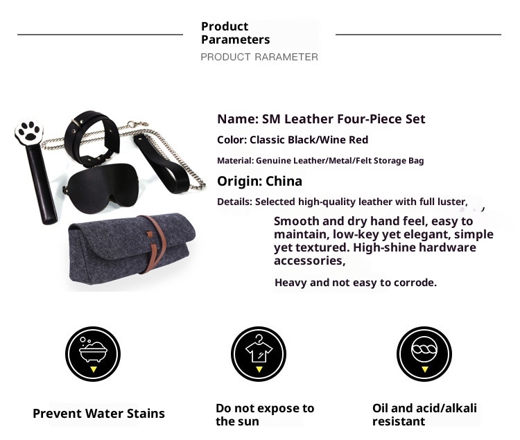 LuvBox Set di contenitori sexy in pelle PU SM Props Giocattoli Guinzaglio Collare Benda Piccola Frusta Pagaia Prodotti per adulti_voghion.com