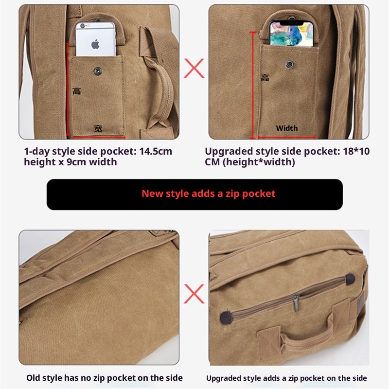 ActiveGo Backpack Double Shoulder Outdoor Travel Ins Super Popular Canvas Bucket Large Capacity Hiking Sports Personality Men's_voghion.com