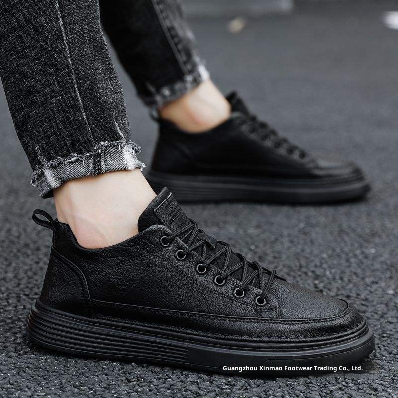 Chaussures de sécurité de travail ShoeVault Été 2025 pour hommes, imperméables, antidérapantes et décontractées, en cuir noir pur. Collection cuisine 2025._voghion.com