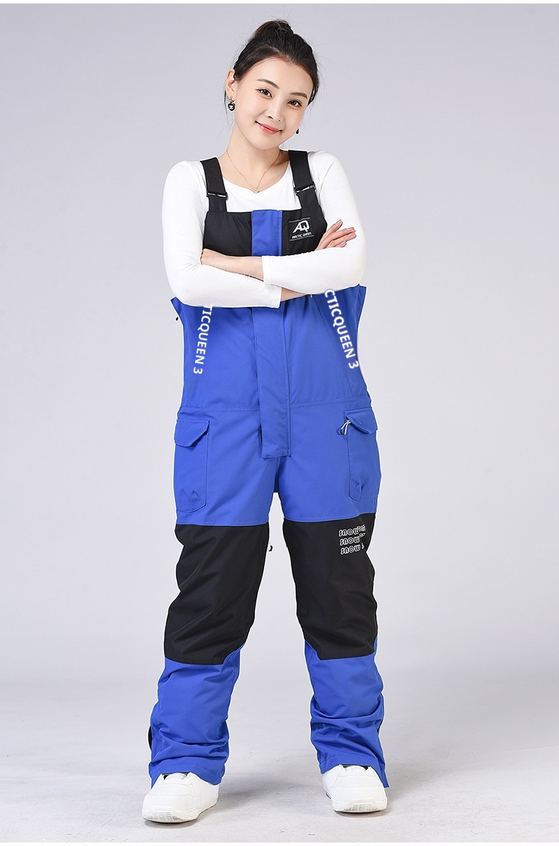 001 Bib Pants For Men Women, Couples' Winter Windproof, Warm, Thickened, Snowboard And Ski Pants, New Style_voghion.com