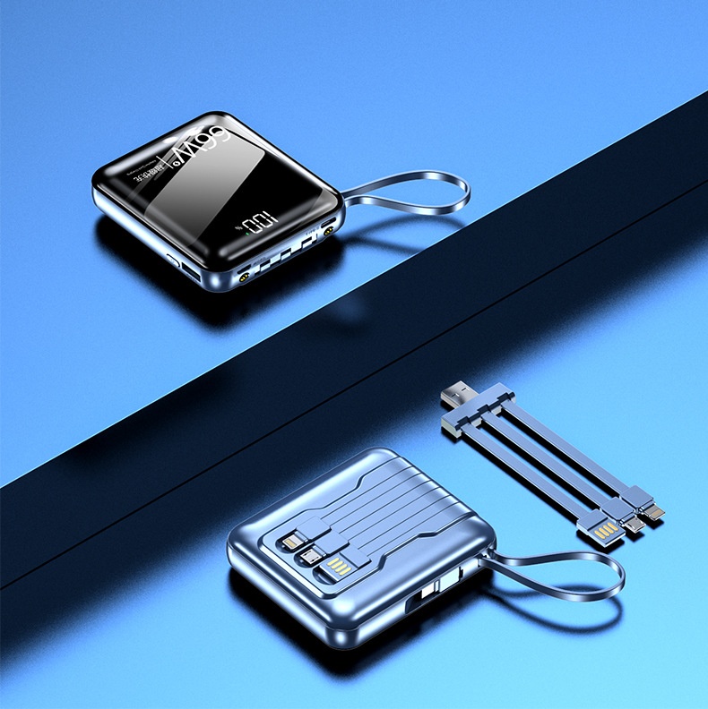 techglobe Großhandel Große Kapazität Integriertes Kabel High-End 20000mAh Powerbank Ultradünn Kompakt Tragbar Schnellladen Niedlich Mini_voghion.com