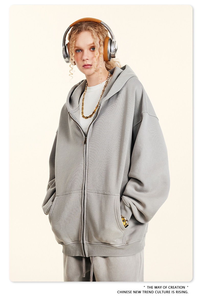 Boy BE Clothing | Herbst/Winter 2025 Amerikanischer Vintage-Stil Fleecegefüttertes Kapuzensweatshirt für Herren Vielseitige Jacke Top_voghion.com