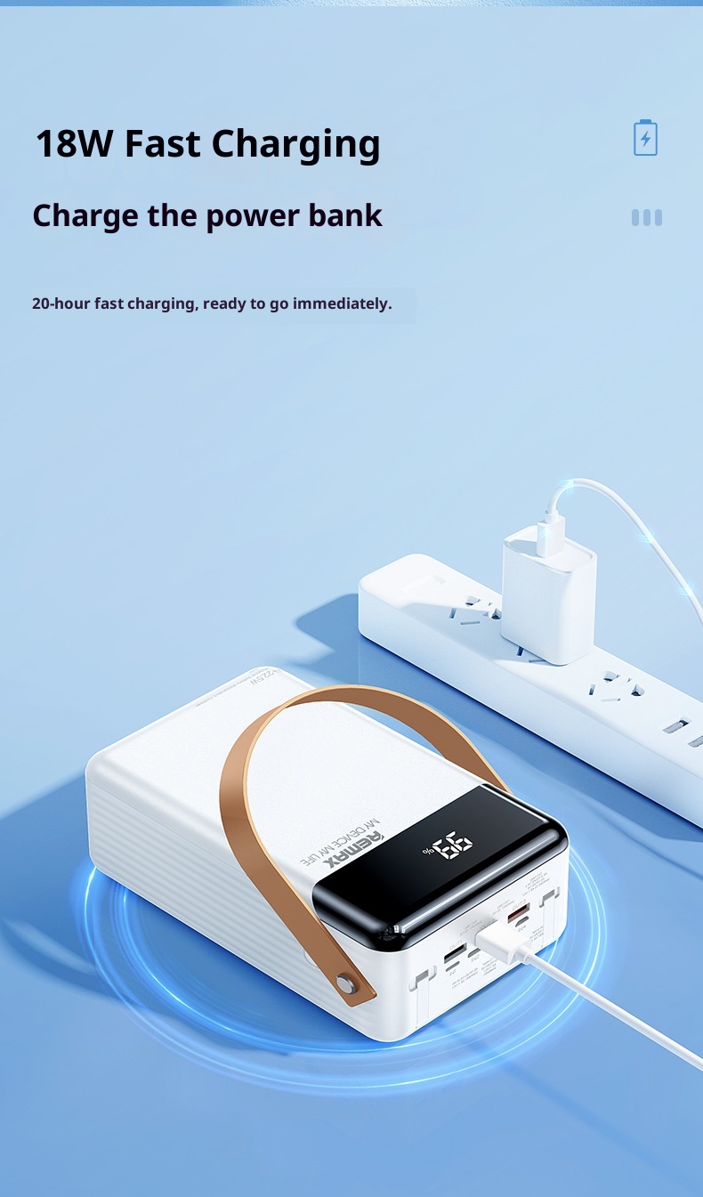 techglobe REMAX 20W+22,5W Powerbank mit integriertem Kabel, Schnellladegerät für Mobiltelefone, 8W große Kapazität_voghion.com