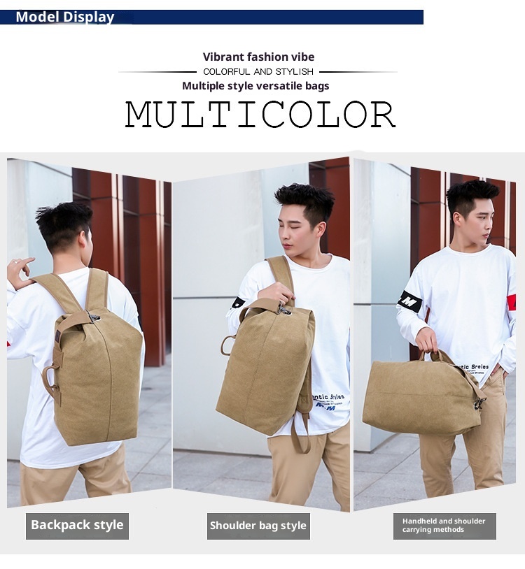 ActiveGo Rucksack Herren Canvas Bucket Bag Bergsteigen Outdoor Reisen Sport Multifunktional Gepäcktasche mit großem Fassungsvermögen Handgepäck_voghion.com