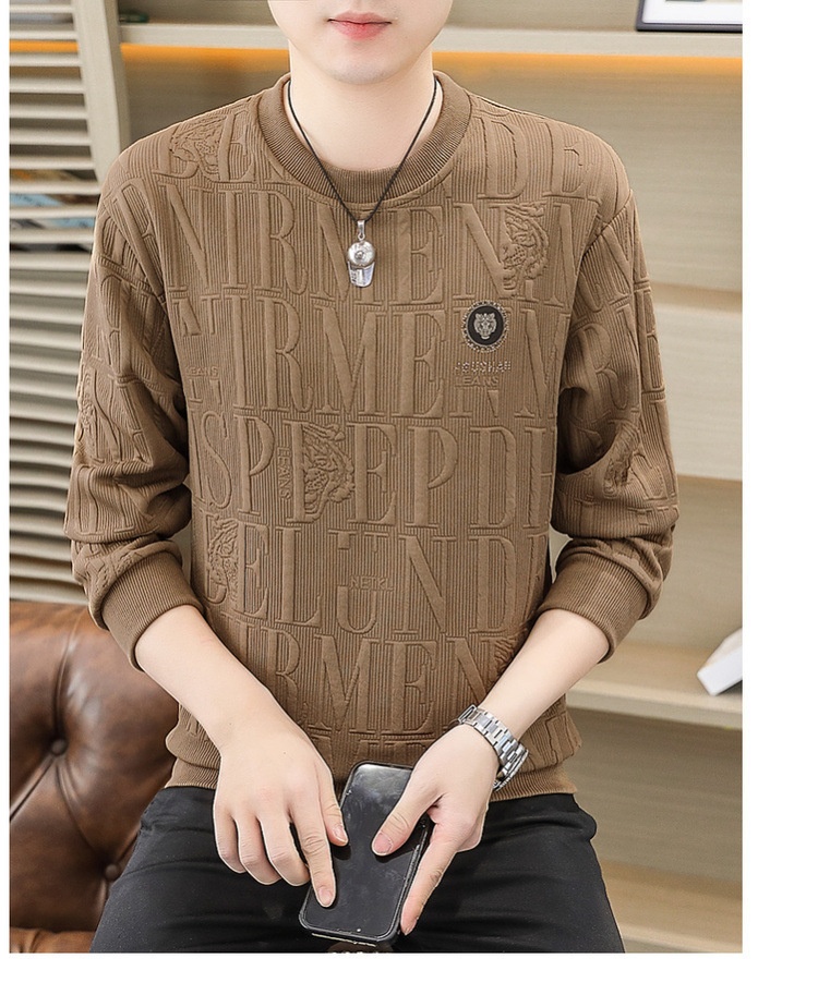 Maglietta a maniche lunghe da uomo primavera e autunno, strato di base, vestibilità ampia, nuovo pullover alla moda di grandi dimensioni_voghion.com