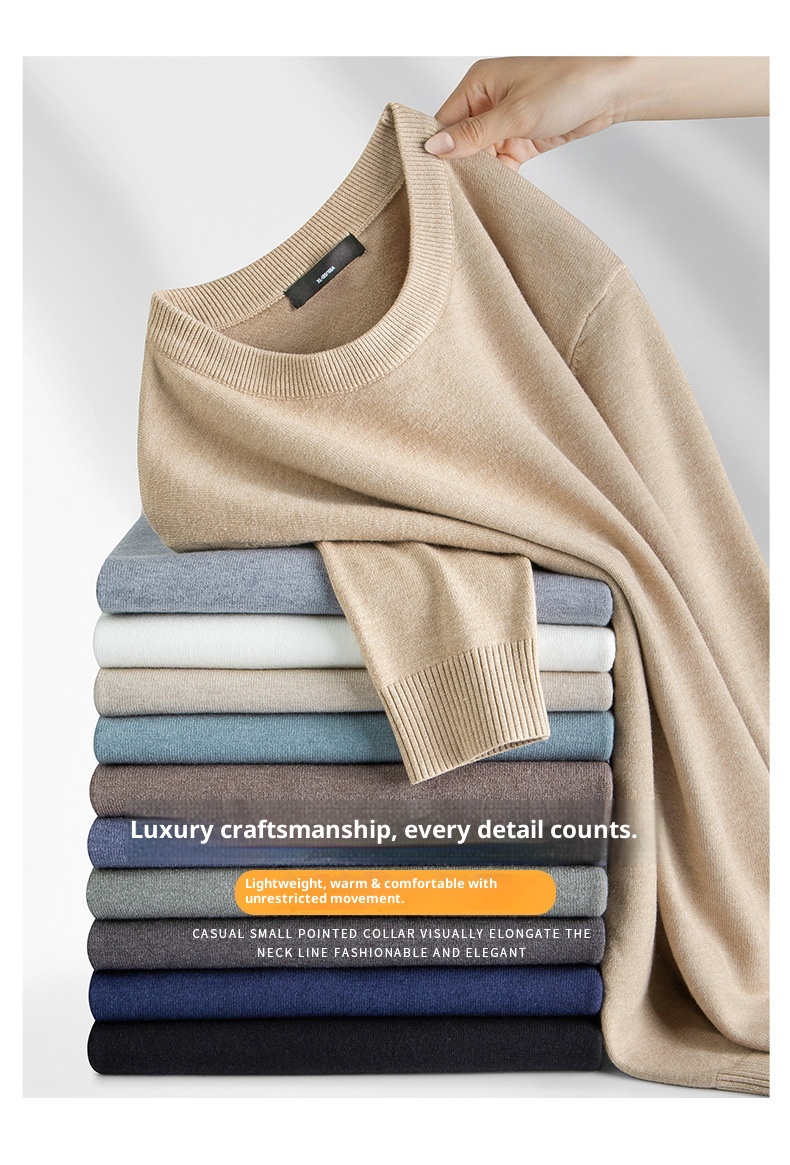 boy 2025 Autumn Winter New Half Turtleneck Sweater Men's Inner Layer Slim Fit Lake Blue Base Knitted Pullover Top_voghion.com