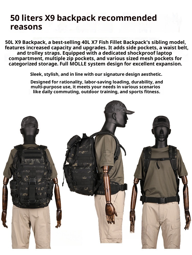 ActiveGo Pathfinder X9 Herren Doppelschulterrucksack Sport Reise Wandern Klettern Großer Fassungsvermögen Outdoor-Ausrüstung_voghion.com