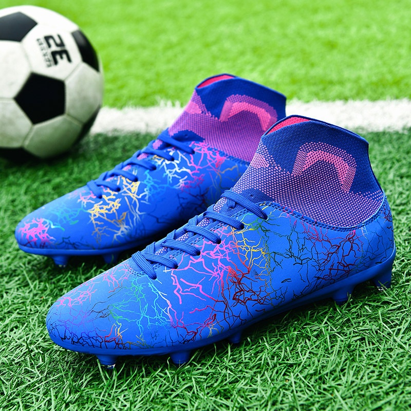 ShoeGlobe Cross-Border High-Top Mandarin Duck Fußballschuh mit Sockenkragen für Herren AG Lange Spikes Kunstrasen Studententraining_voghion.com