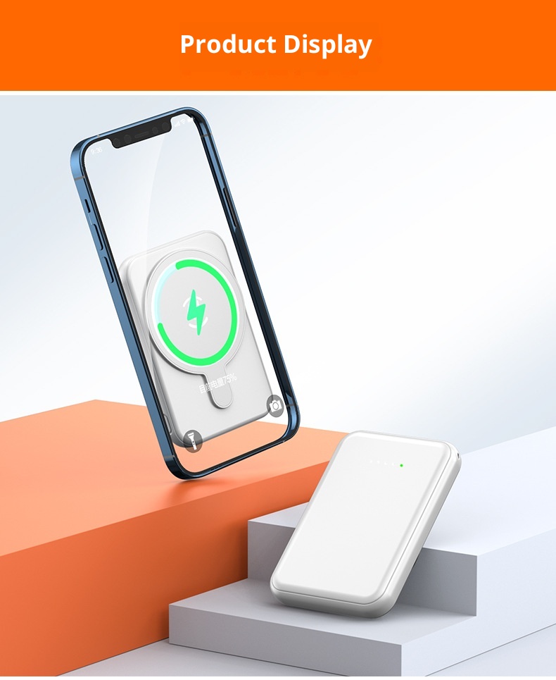 Techglobe 5000mAh Magnetische Powerbank mit Clip, tragbare mobile Stromversorgung, kreatives Geschenk, individuell anpassbar, Großhandel_voghion.com