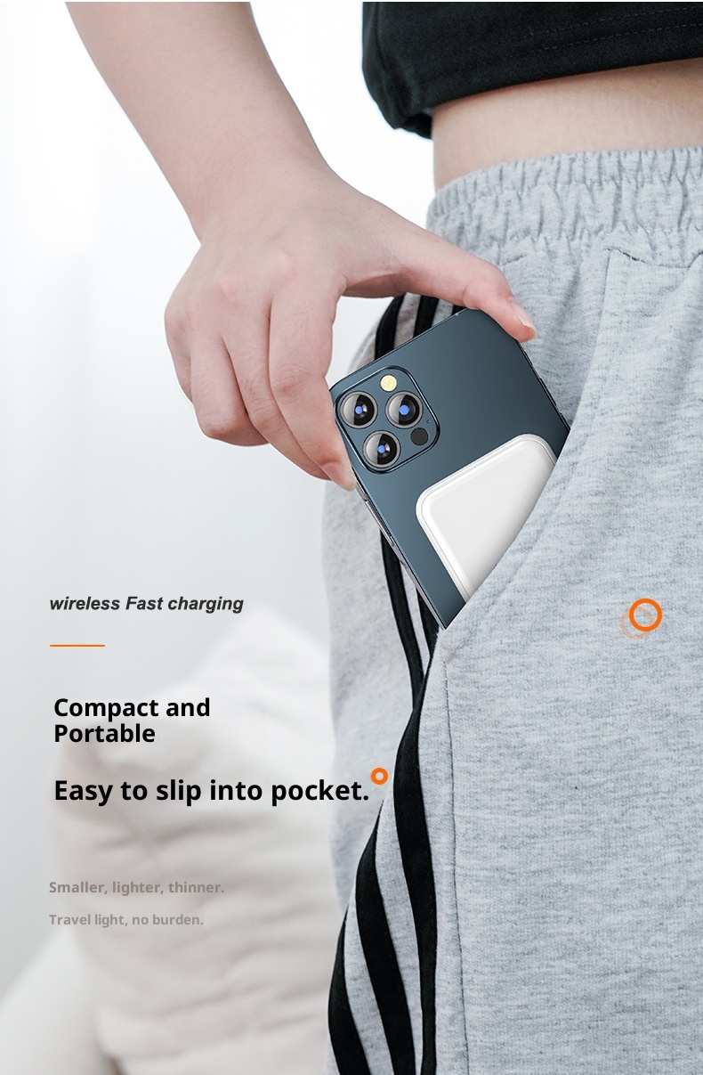 Techglobe 5000mAh Magnetische Powerbank mit Clip, tragbare mobile Stromversorgung, kreatives Geschenk, individuell anpassbar, Großhandel_voghion.com