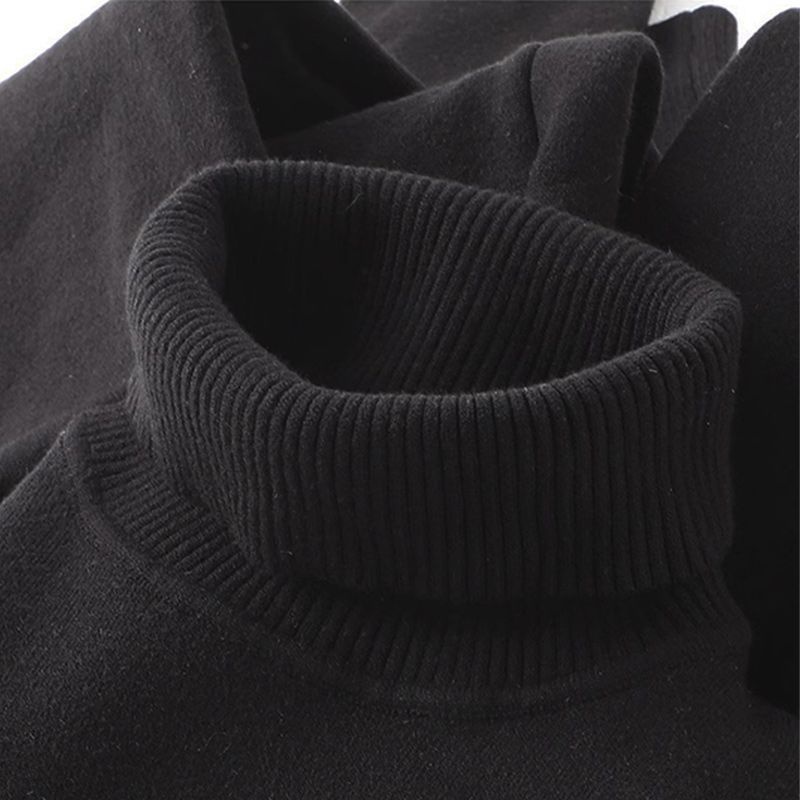 Maglione in pile caldo con collo alto e fodera in pile per uomo, autunno e inverno 2025, maglieria con colletto rovesciato,_voghion.com