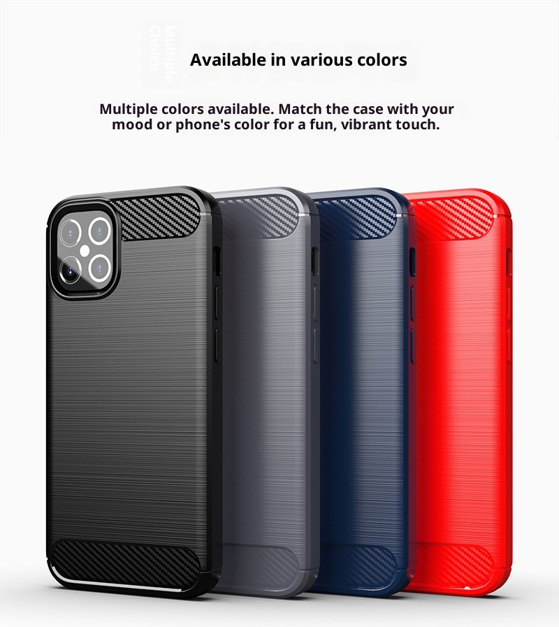TechGlobe Custodia protettiva antiurto in fibra di carbonio spazzolata per iPhone 12 6.1_voghion.com
