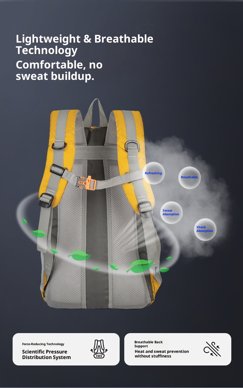 ActiveGo 40L Outdoor Lightweight Men's Hiking Large Capacity Can Hang Trekking Poles Cycling Bag Trail Running Backpack_voghion.com