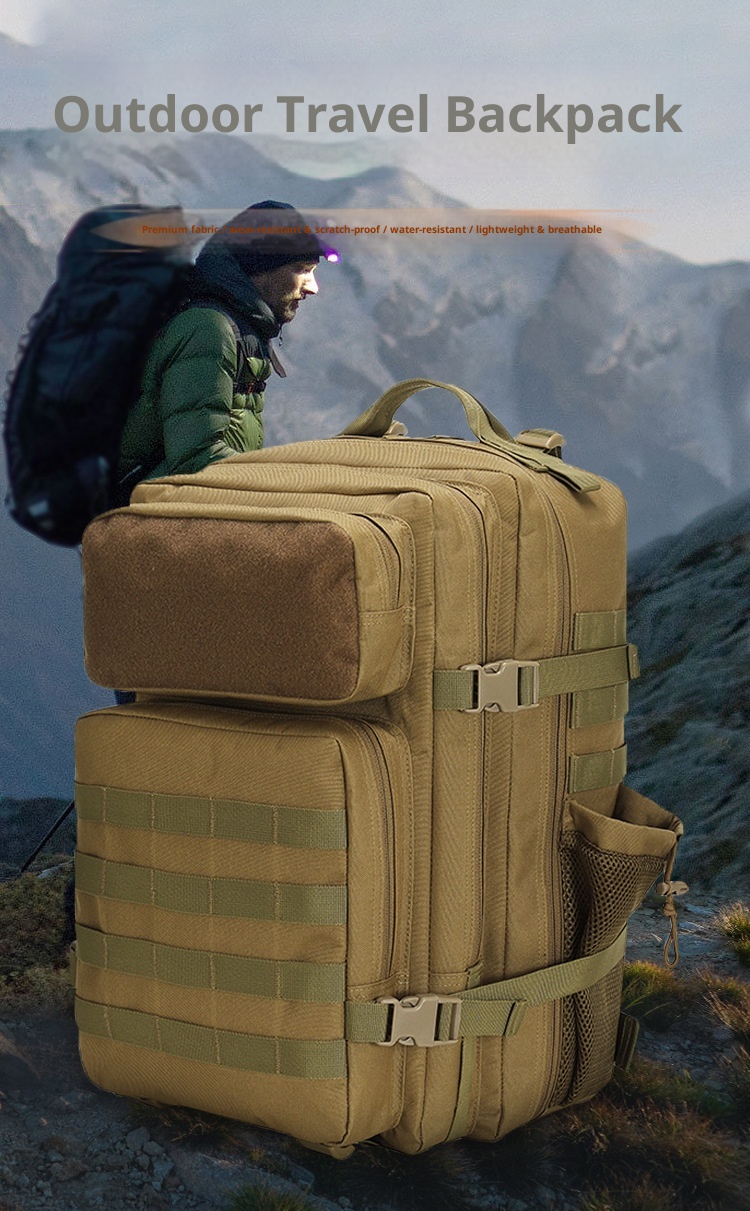 ActiveGo Oxford Waterproof Men's Large Capacity Travel Sports Outdoor Hiking Mountaineering Bag Tactical Backpack_voghion.com