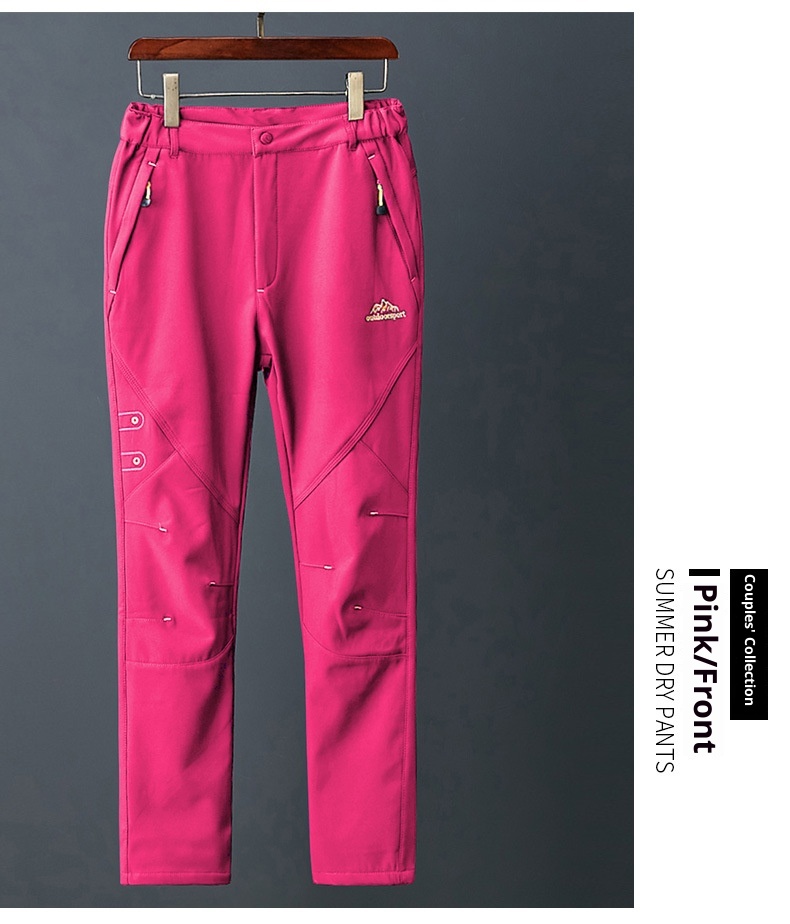 001 Zimowe spodnie sportowe typu softshell do uprawiania sportów na świeżym powietrzu dla mężczyzn i kobiet, wiatroszczelne, ciepłe spodnie turystyczne, styl dla par, podszyte polarem i pogrubione_voghion.com