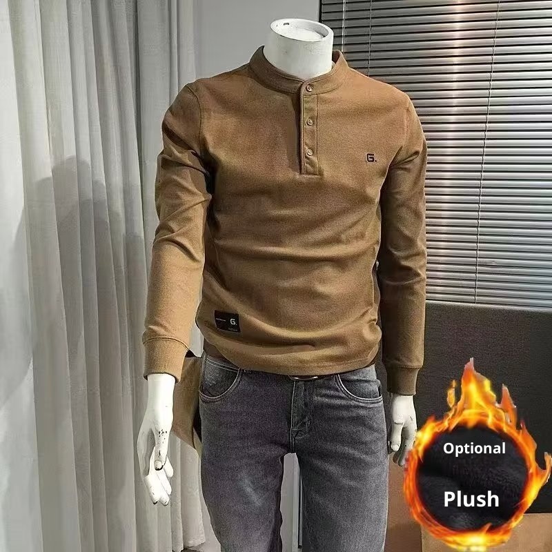 boy European Stand Collar Sweatshirt Men, Autumn New Comfortable Slim Fit Jacket, Base Shirt, Stylish Pullover Top For_voghion.com