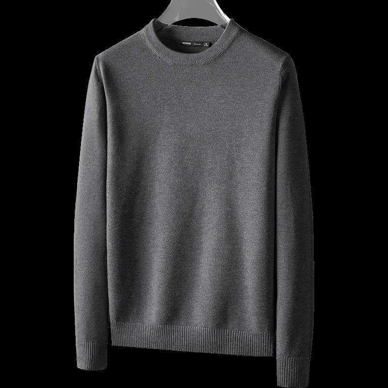 boy 2025 Autumn Winter New Half Turtleneck Sweater Men's Inner Layer Slim Fit Lake Blue Base Knitted Pullover Top_voghion.com