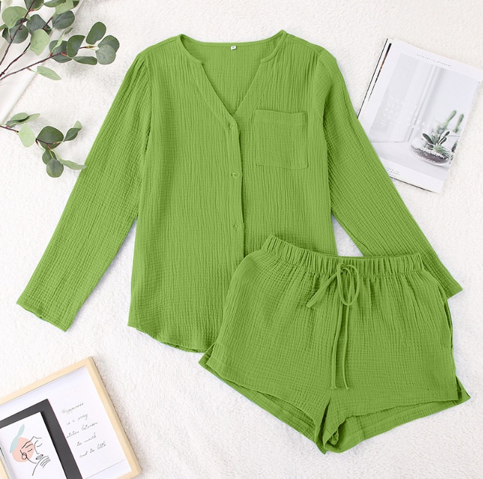 ChicShe Style, 2024 European And American Style Summer, Women's Summer Pajamas Pure Cotton Gauze_voghion.com