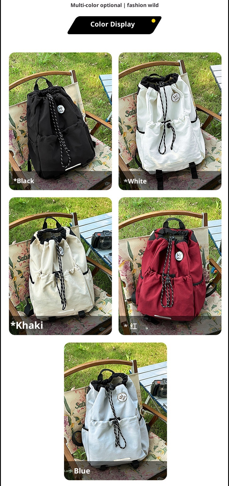 ActiveGo 2025 Summer Badmito Lightweight Travel Backpack Wome's Outdoor Moutaieerig Sports Large Capacity Drawstrig Bag_voghion.com