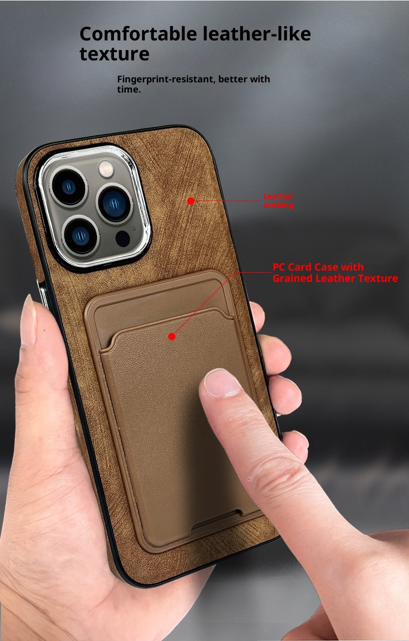 TechGlobe Compatible With Phone IPhone 14 Pro Holder Leather Case 16 Back Card 15 Max Shockproof_voghion.com