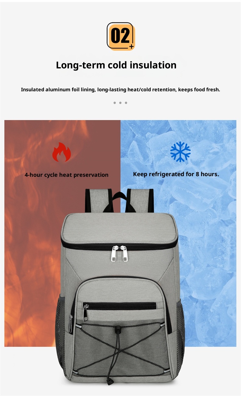 Zaino termico ActiveGo di grande capacità per conservare caldo e freddo, borsa da picnic per sport all'aria aperta e tempo libero, campeggio resistente all'acqua_voghion.com