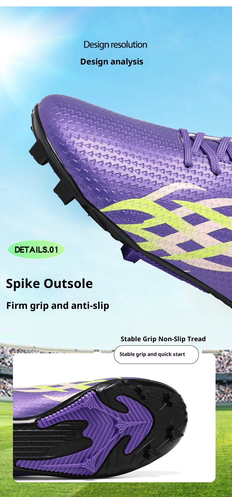 ShoeGlobe Foreign Trade Fußballschuhe für Kinder und Jugendliche, Unisex-Sportschuhe mit kurzen Spikes für Schüler,_voghion.com