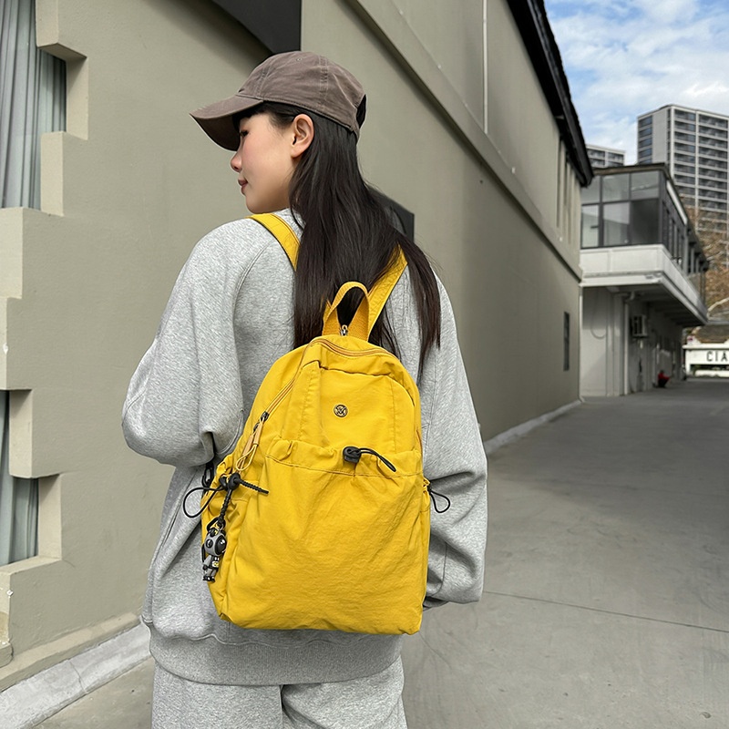 Sac à dos de randonnée ActiveGo style japonais couleur unie pour femme, sac à dos décontracté, sac de sport léger pour courts séjours et excursions._voghion.com