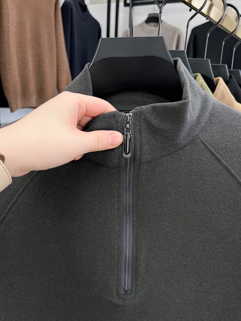 Thermounterwäsche für Jungen und Herren, Größe S, trendiges und vielseitiges Oberteil für Herbst und Winter, Stehkragen, halber Reißverschluss, lange Ärmel, Derong_voghion.com