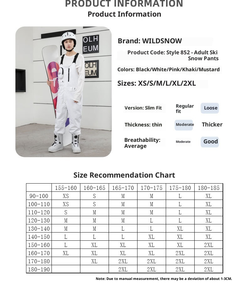 001 Cross-Border Source New Men's And Women's Workwear Personality Snowboard Windproof Waterproof Warm Breathable Ski Bib_voghion.com