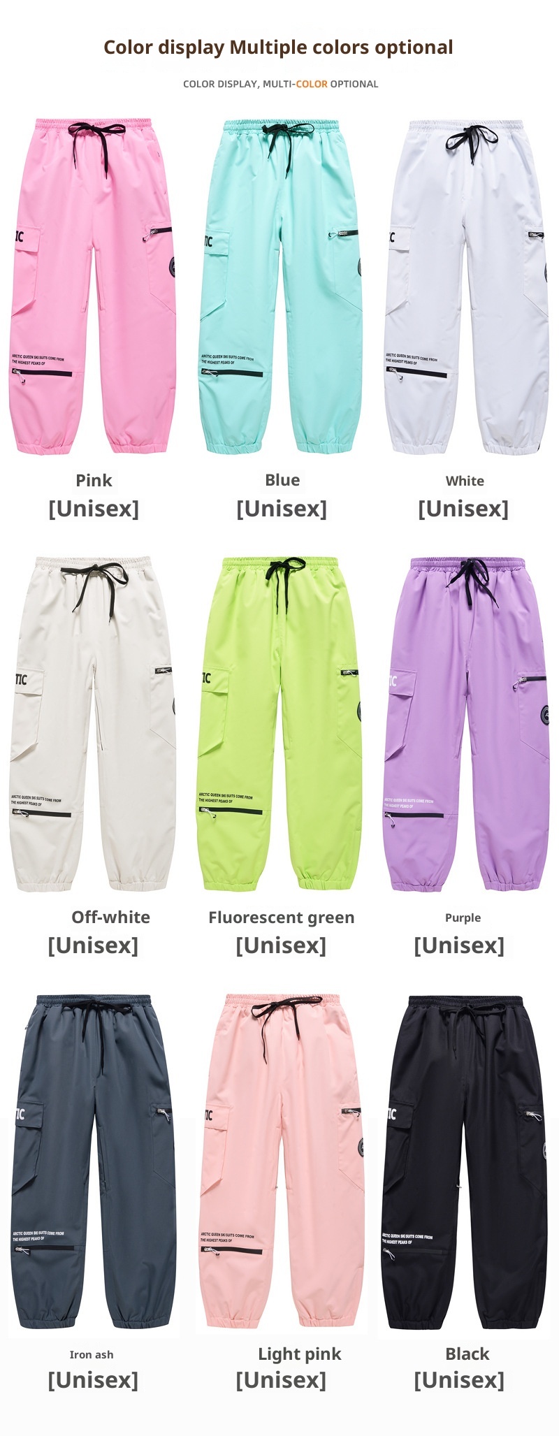 001 New Ski Pants For Men And Women OVER SIZE Winter Outdoor Windproof Water-Resistant Warm Snowboard Snow Skiing_voghion.com