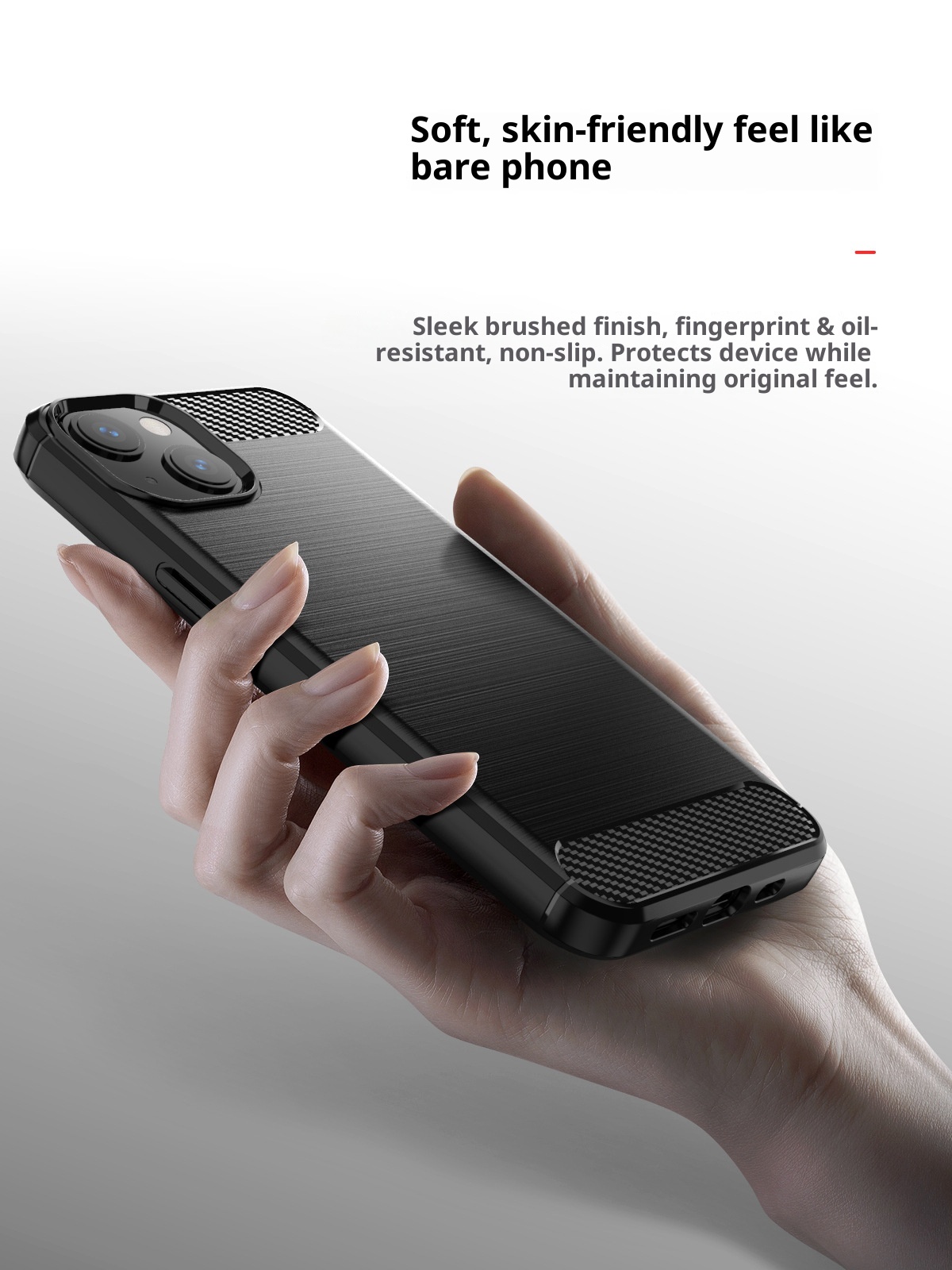 Funda protectora TechGlobe compatible con iPhone 13 de silicona cepillada de cobertura total, suave y anticaídas._voghion.com