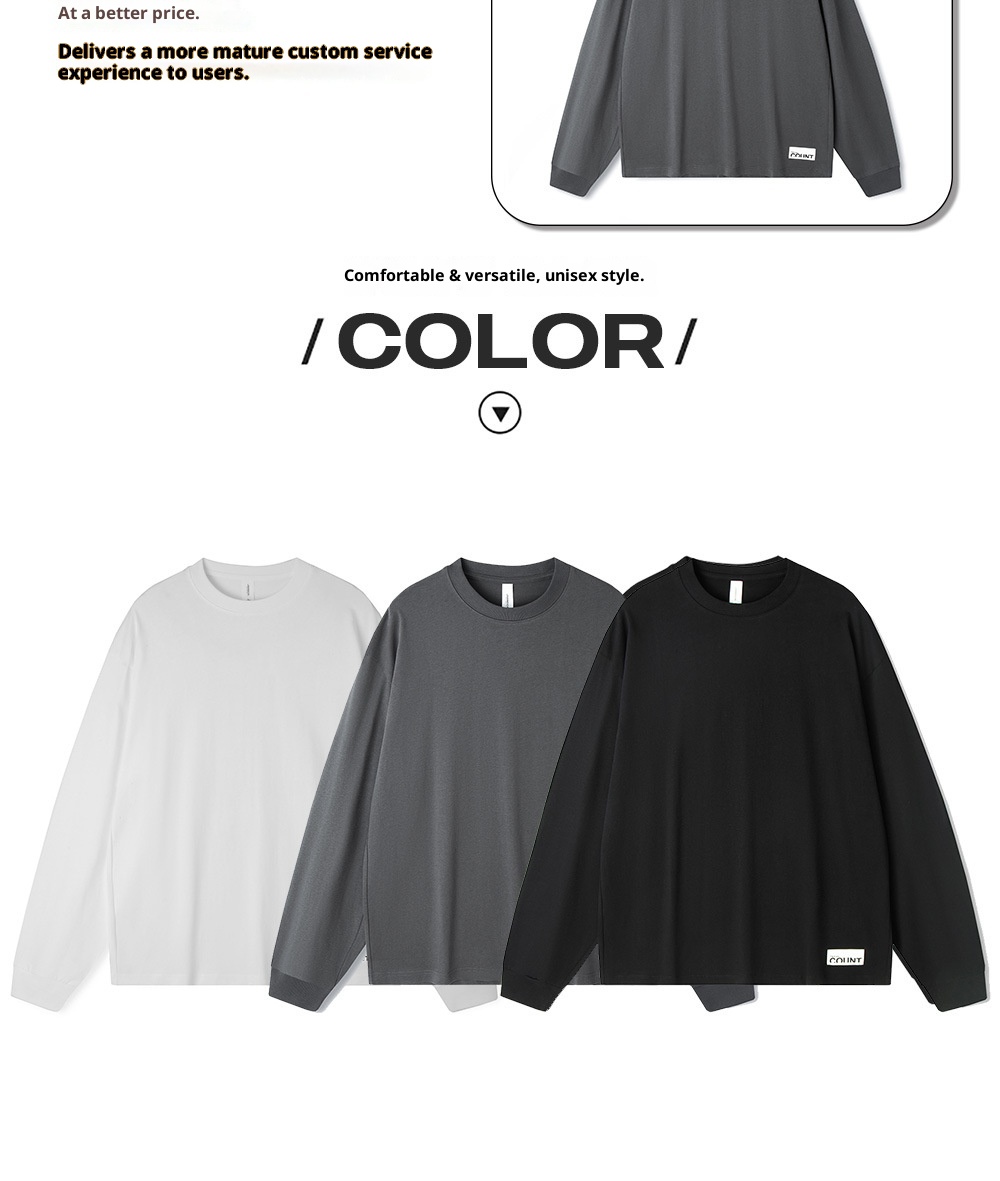 boy Vintage Pure Cotton Style Long Sleeve T-Shirt For Men 260 Trendy Brand Crew Neck Sweatshirt Fit 260g European And_voghion.com